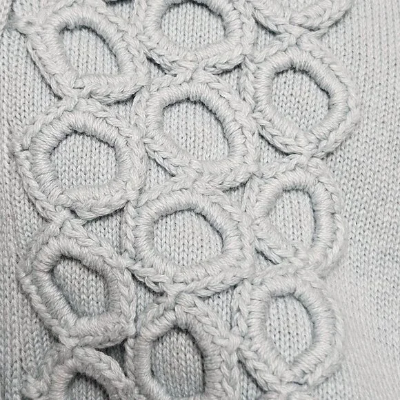 Liz Claiborne Light Blue Cotton Knit Sweater With Circle Design Womens Size 1X - Picture 8 of 11